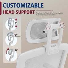 将图片加载到图库查看器,GABRYLLY Office Chair with Flip-up Arms, Grey Mesh Chair with White Backrest Frame(GY01WG)