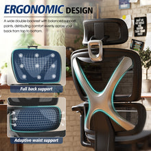 将图片加载到图库查看器，GABRYLLY Ergonomic Office Chair, Big and Tall Mesh Chair with 3D Headrest, 3D Armrests, 3-Level Tilt Back, and Lumbar Support for Work, Home (GY1094B, black)
